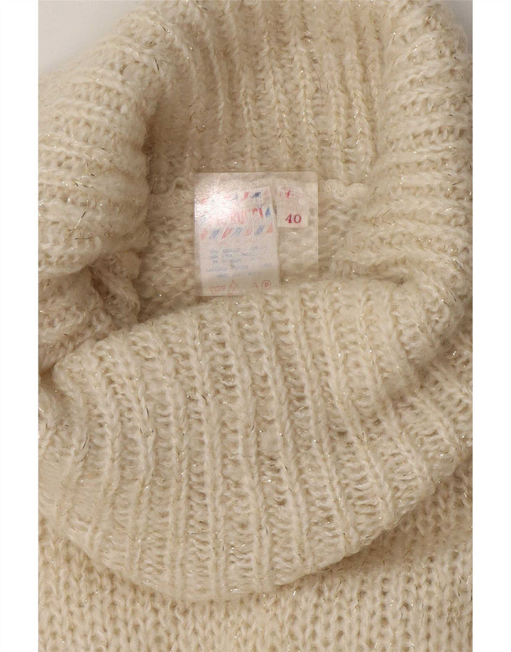 Pulover pentru femei Fiorucci cu gât rulat EU 40 Medium Alb Retro