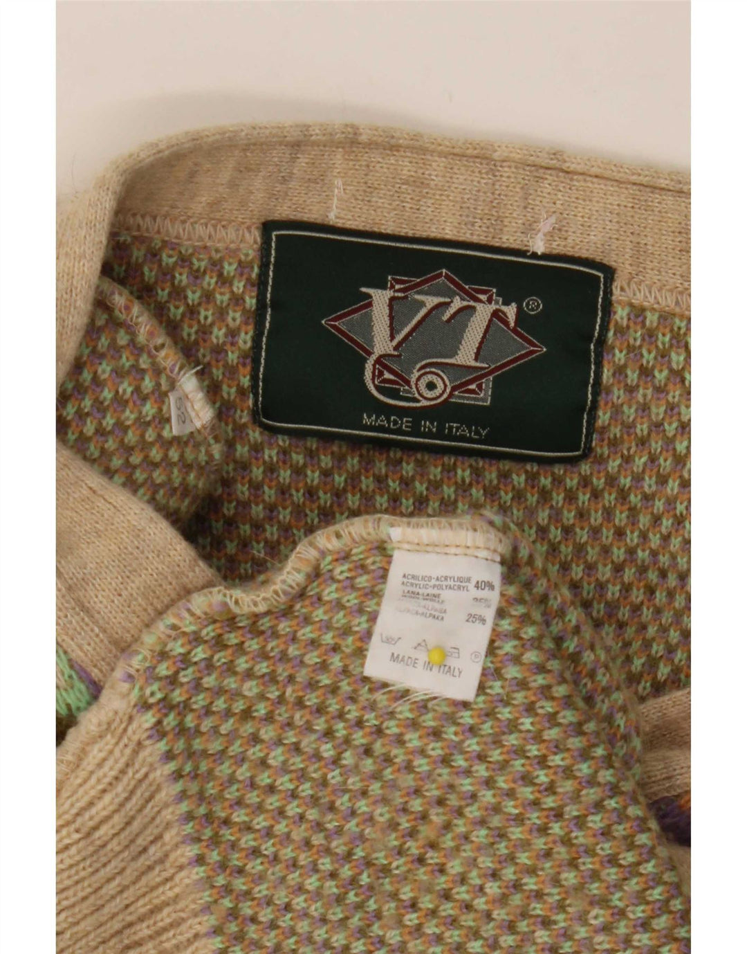 Pulover Cardigan Vintage pentru bărbați Mediu Multicolor Geometric Acrilic