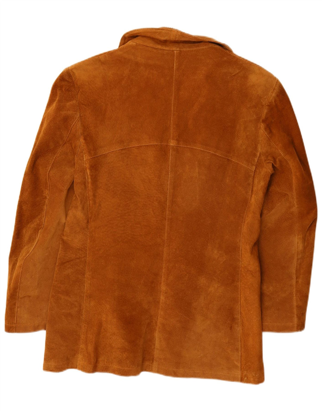 Jachetă de damă VINTAGE din piele intoarsa cu 3 nasturi IT 46 din piele maro mare