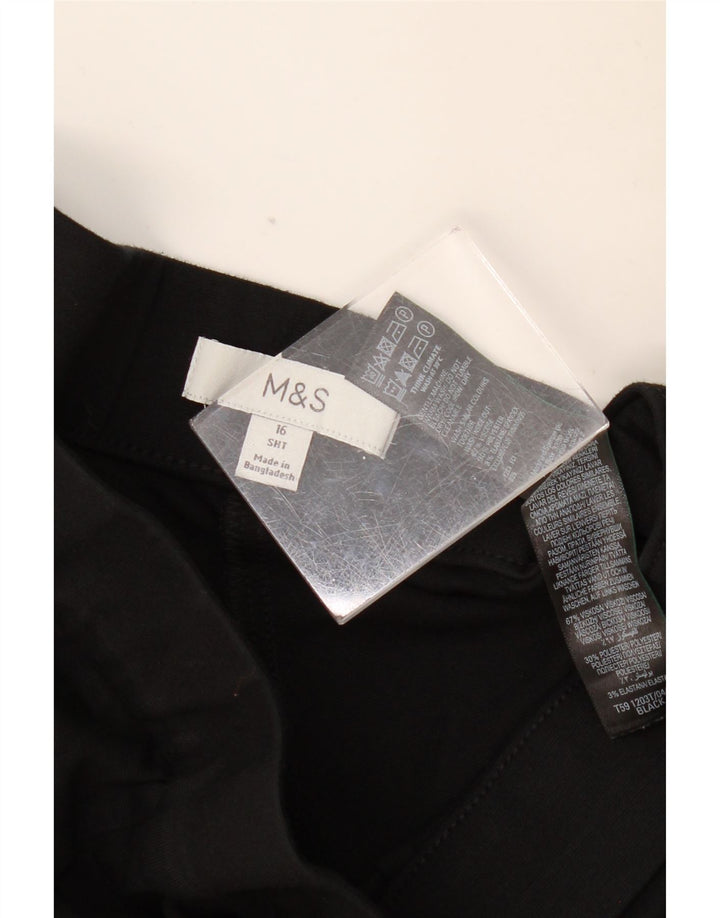 MARKS & SPENCER Pantaloni tăiați cu bootcut pentru femei UK 16 Large W32 L25 Black