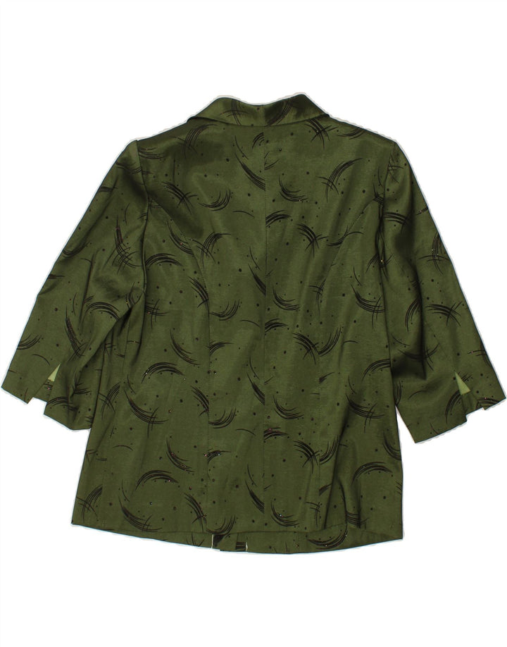 VINTAGE Womens Short Sleeve 4 Button Blazer Jacket UK 14 Large Green Vintage Vintage and Second-Hand Vintage from Messina Hembry 