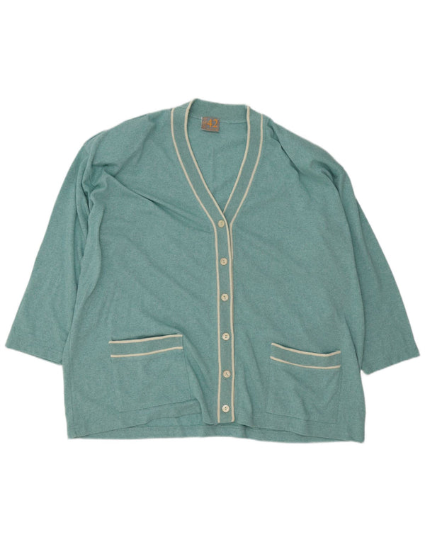 Pulover Cardigan Vintage pentru Damă IT 56 4XL Turcoaz cu dungi Acrilic