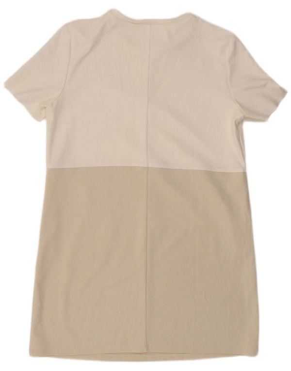 Rochie tricou pentru femei Zara UK 18 XL, alb, bloc de culoare