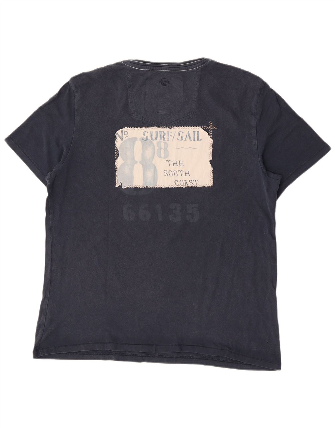 Tricou cu grafică pentru bărbați Fat Face Top mediu din bumbac bleumarin
