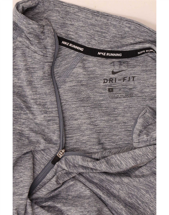 Top de trening pentru bărbați Dri Fit, cu fermoar și gât, cu pulover, gri mic