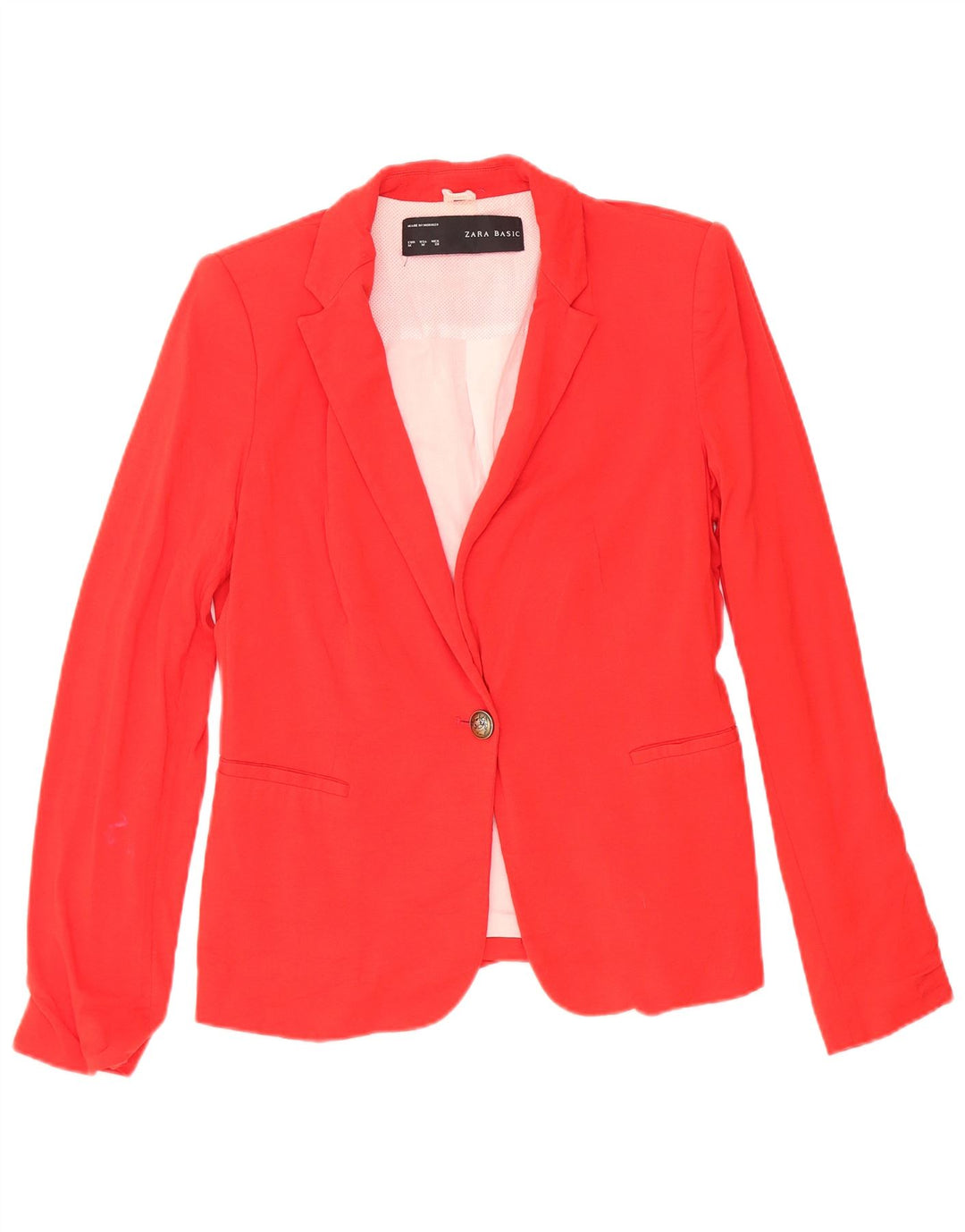 Sacou blazer pentru femei Zara, cu 1 nasture, UK 12 Medium Red Acetat