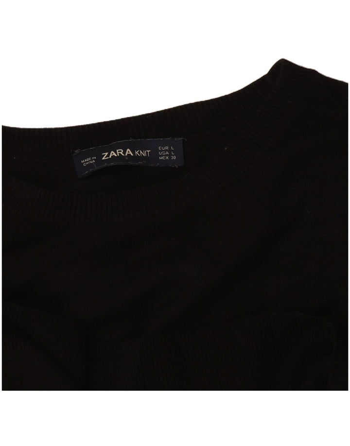 Pulover pentru damă Zara, cu gât turnut, mare, negru