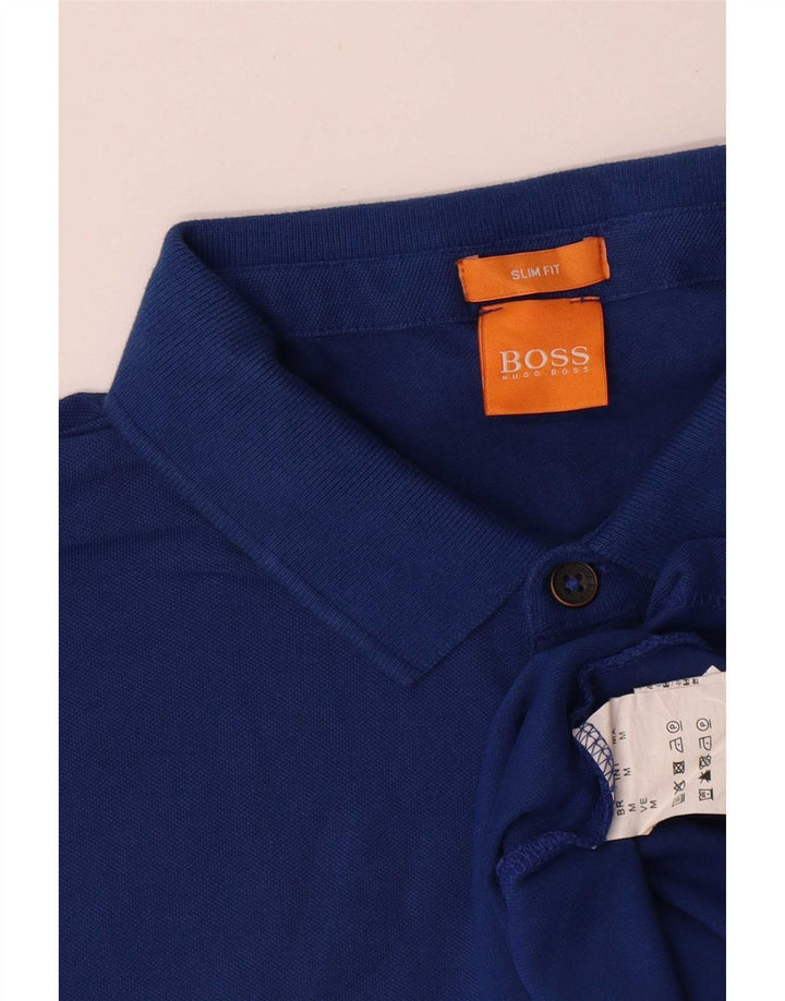 Cămașă polo pentru bărbați Hugo Boss Slim Fit Bumbac albastru mediu