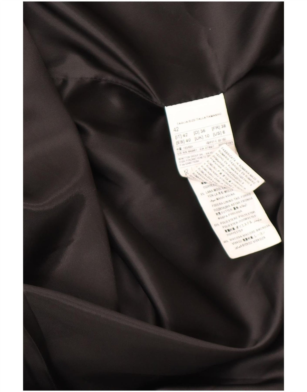 Pardesiu supradimensionat pentru femei Benetton UK 10 Small Black Houndstooth Acrylic