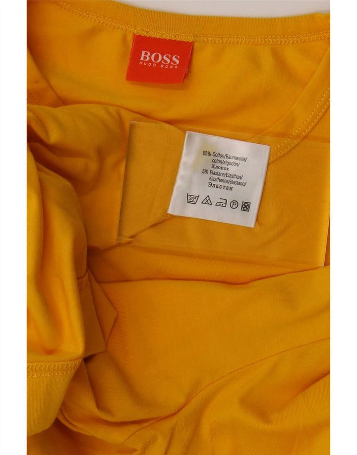 Top pentru bărbați HUGO BOSS cu mânecă lungă, mare, galben din bumbac