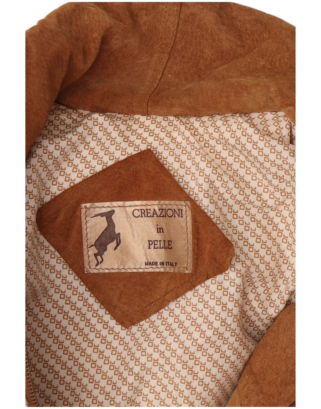 Jachetă din piele vintage pentru femei UK 14 Medium White Colorblock Piele