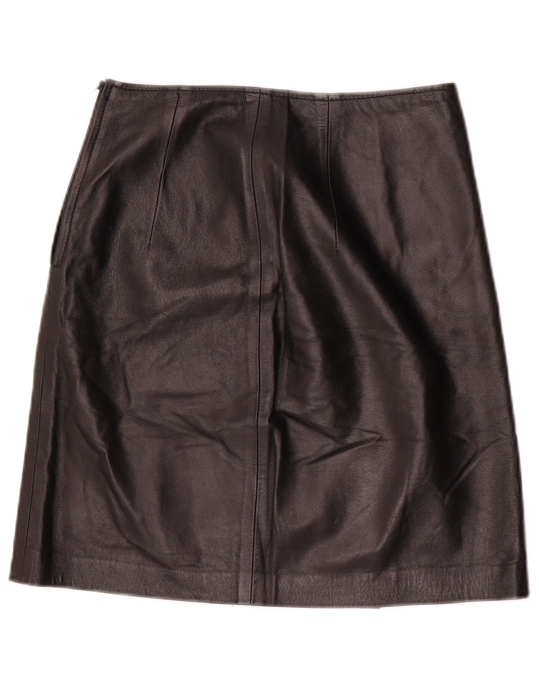 Fusta din piele vintage pentru femei cu talie înaltă IT 42 Medium W24 Negru