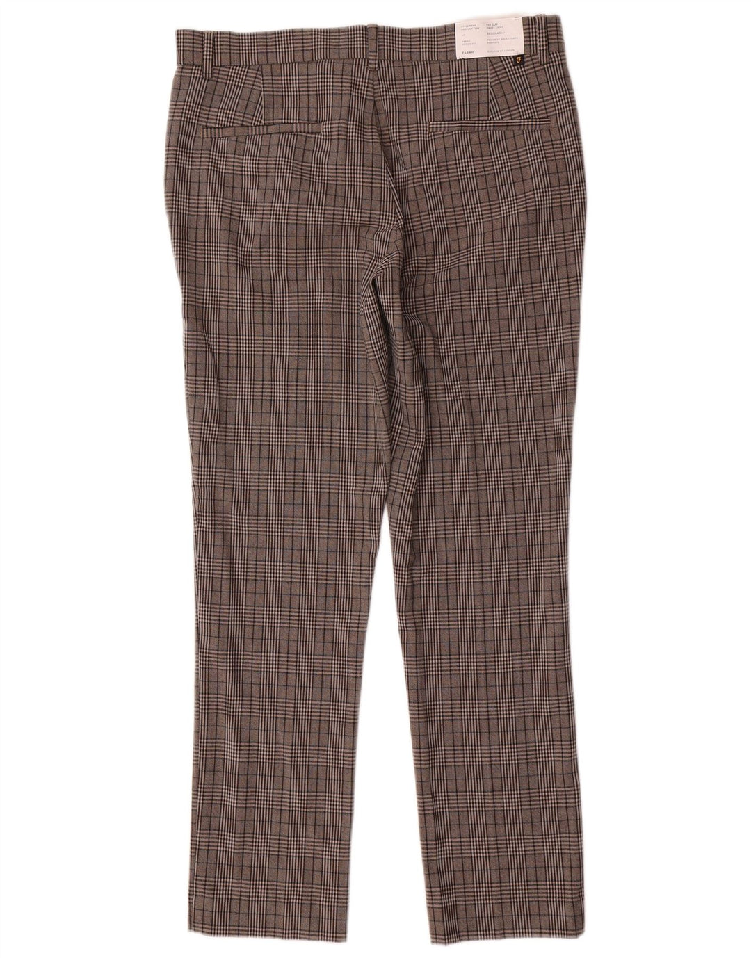 Pantaloni chino slim pentru bărbați Farah L32 L30 poliester cu carouri gri