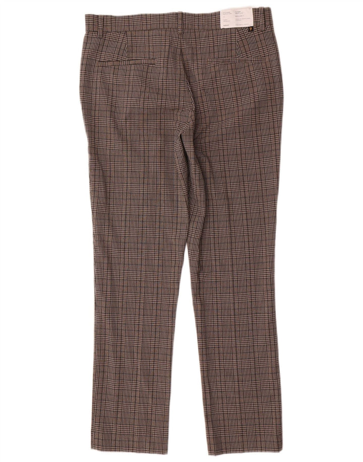 Pantaloni chino slim pentru bărbați Farah L32 L30 poliester cu carouri gri