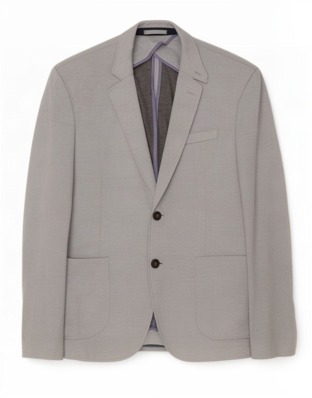 Blazer pentru bărbați Zara cu 2 nasturi EU 52, mare, gri, poliester color bloc