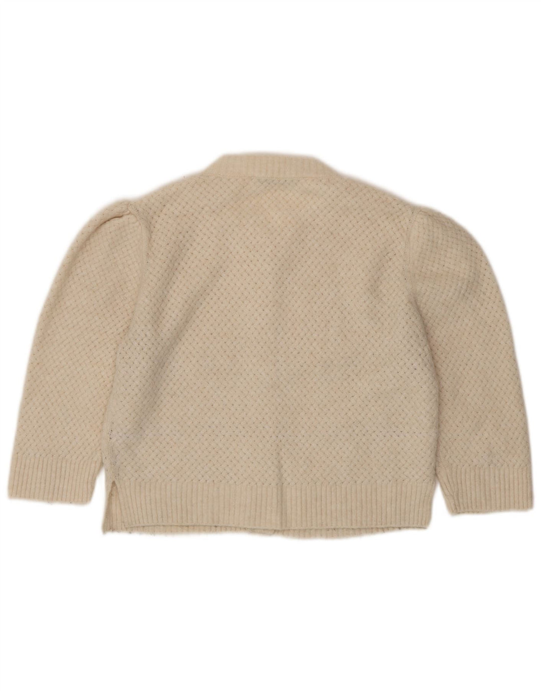 Pulover cardigan pentru femei Zara UK 10 Mic Bej Poliester