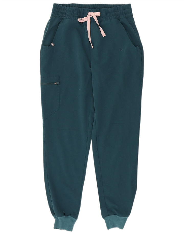 Pantaloni de trening cargo pentru femei FIGS Pantaloni de jogging UK 10 Poliester verde mic