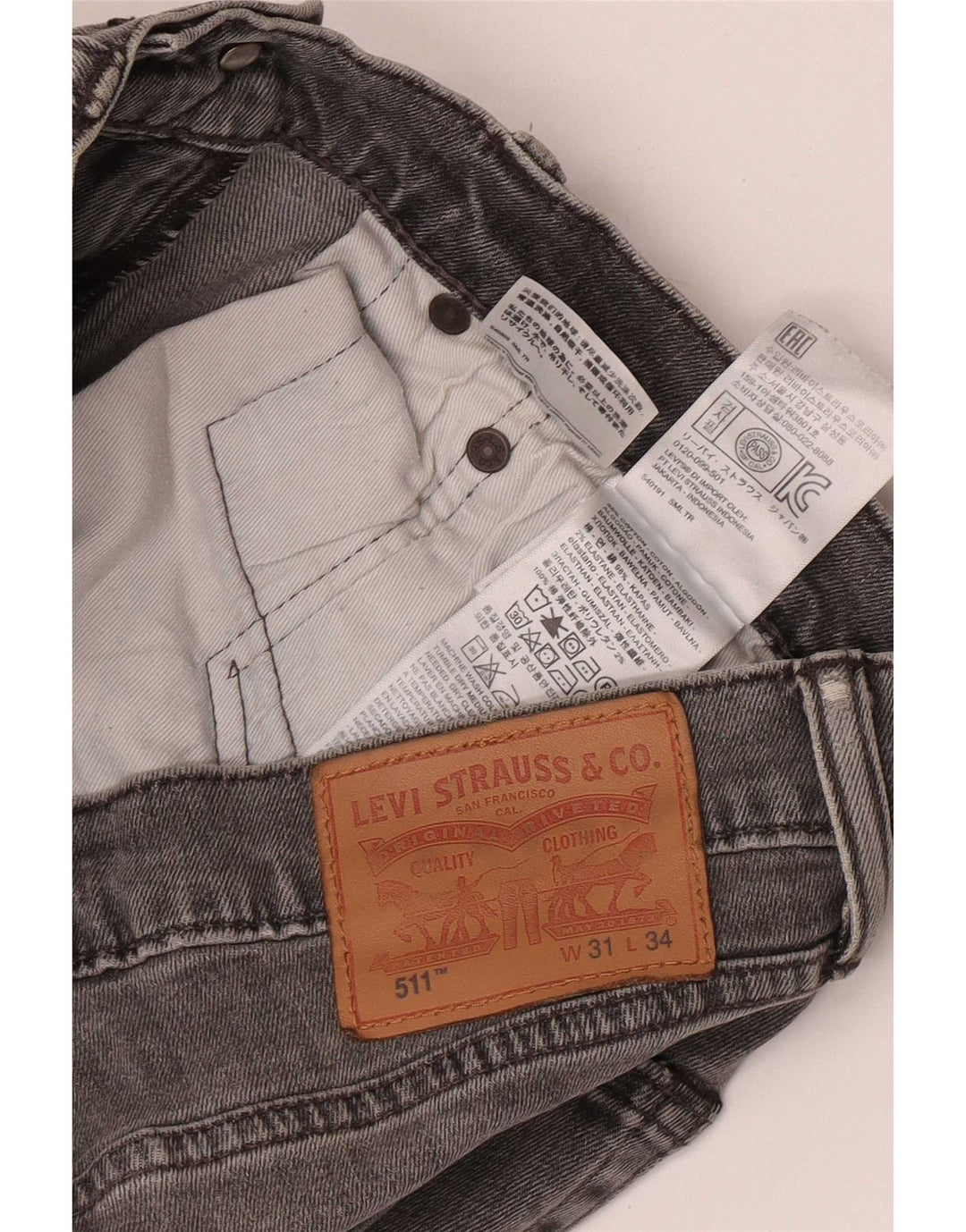 Blugi Levi's 511 Slim pentru bărbați W31 L34 bumbac gri