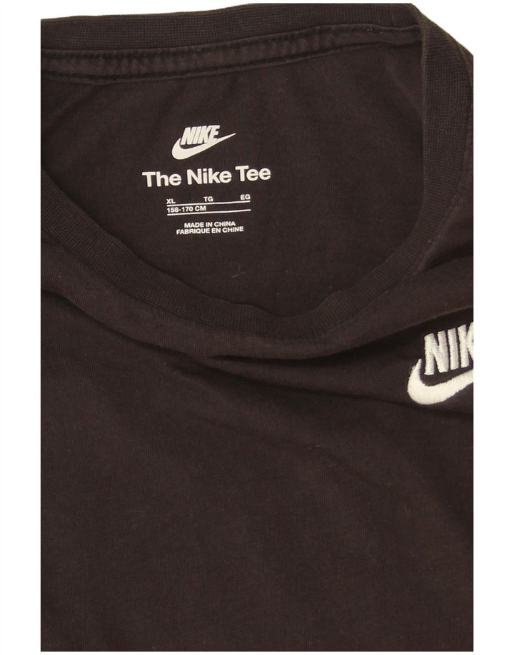 Top pentru băieți Nike cu mânecă lungă 13-14 ani XL bumbac negru