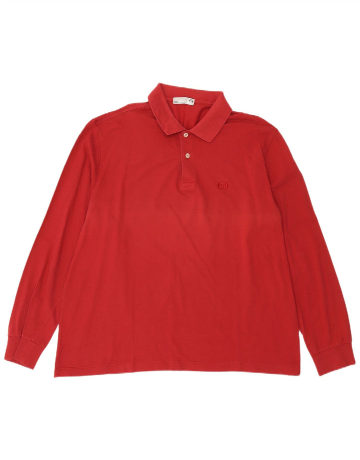 milano Tricou polo cu mânecă lungă pentru bărbați, roșu mare