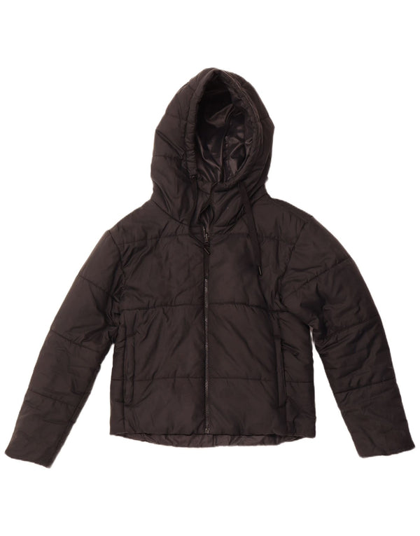 Jachetă căptușită reversibilă cu glugă NIKE pentru femei UK 10 Poliester negru mic