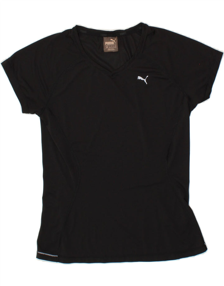 PUMA Womens T-Shirt Top UK 12 Medium Black Vintage Puma and Second-Hand Puma from Messina Hembry 