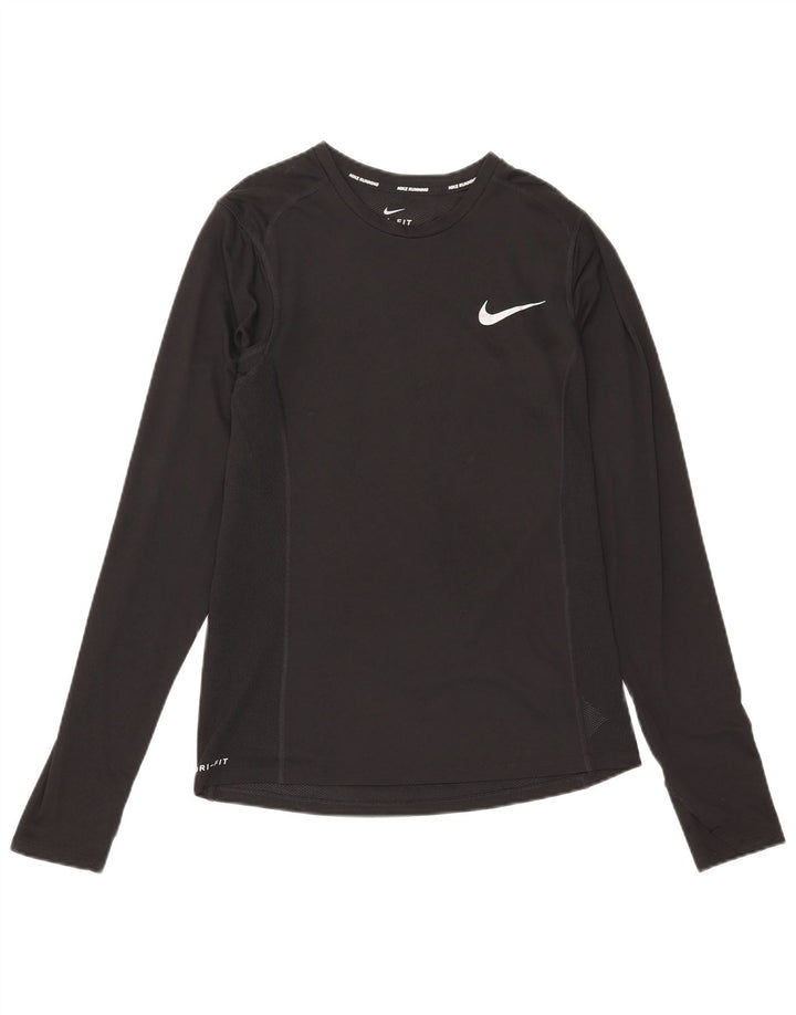 Nike Dri Fit Top cu mânecă lungă pentru bărbați, poliester negru mic