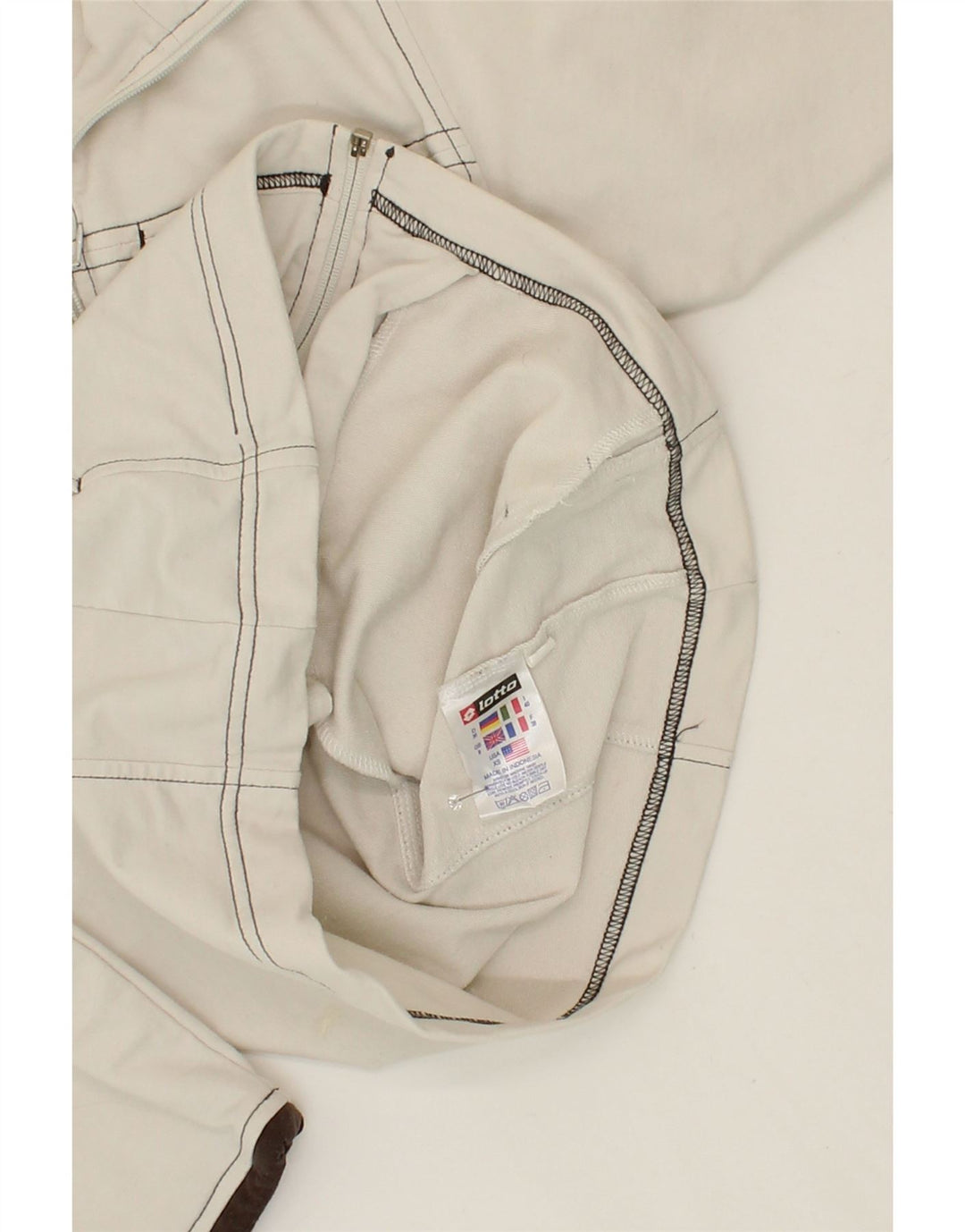 LOTTO Womens Tracksuit Top Jacket UK 8 Small White Cotton Vintage Lotto and Second-Hand Lotto from Messina Hembry 