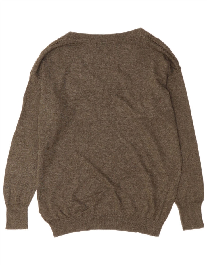 Marks & Spencer Pulover oversized cu decolteu în V pentru femei UK 10 Small Khaki