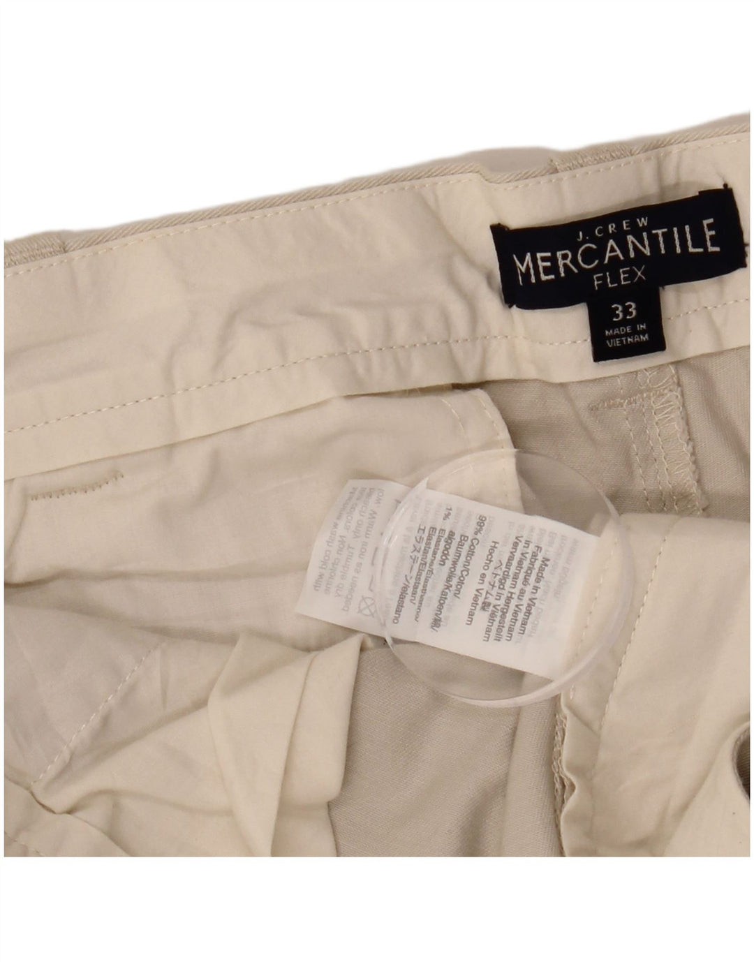 Pantaloni scurți chino mercantili pentru bărbați J. CREW W33 bumbac mediu bej