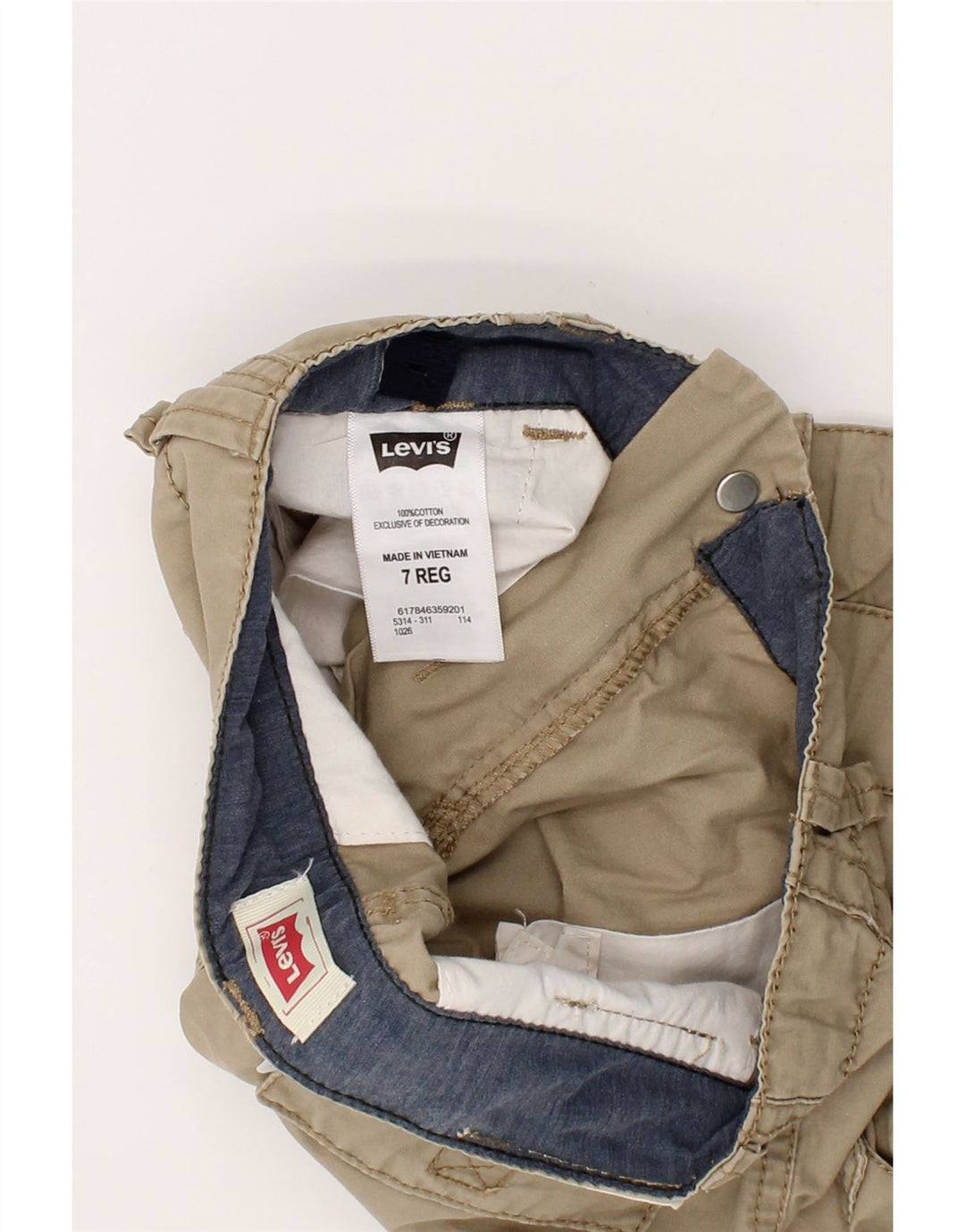 LEVI'S Boys Cargo Shorts 6-7 Years W22  Beige Cotton Vintage Levi's and Second-Hand Levi's from Messina Hembry 