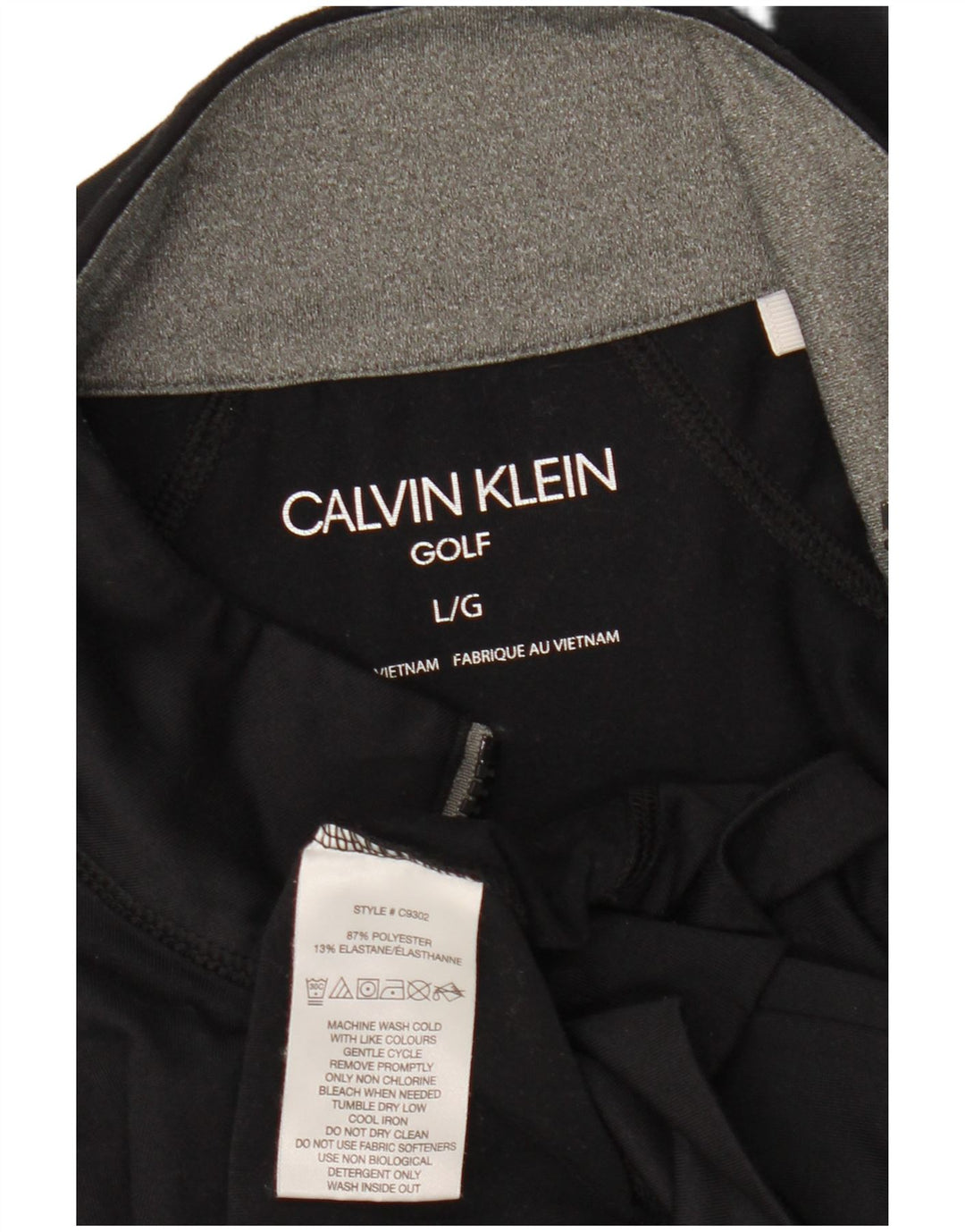 CALVIN KLEIN Trening pentru bărbați, cu grafică, cu fermoar, cu gât, cu pulover, mare, negru