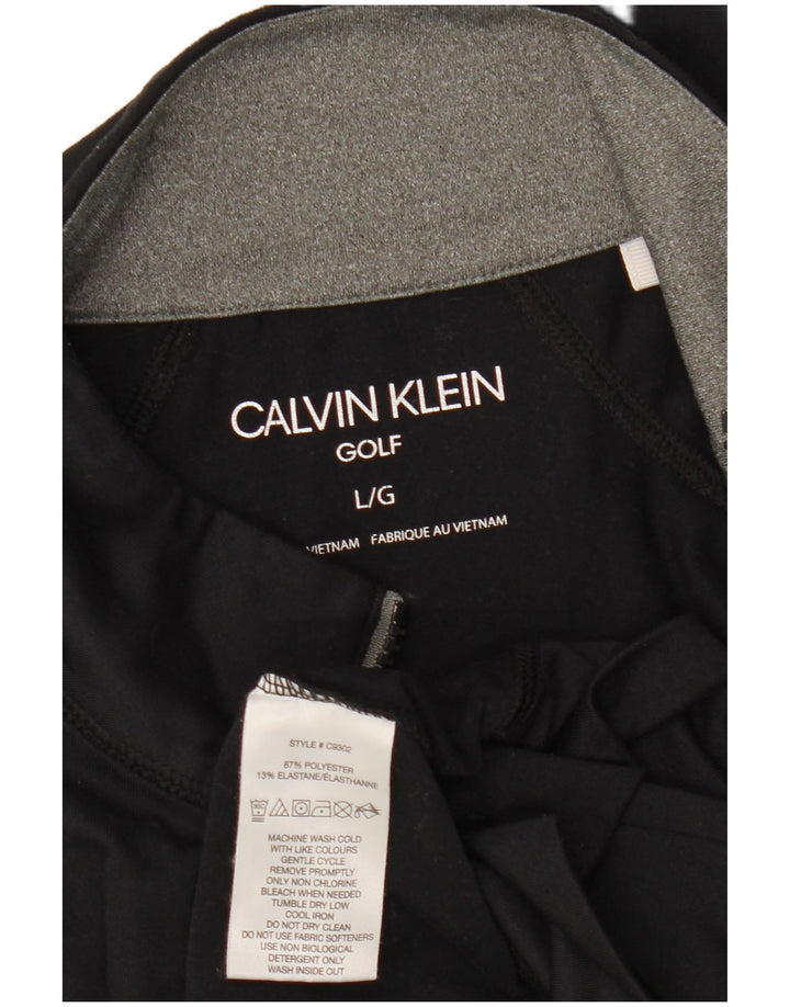 CALVIN KLEIN Trening pentru bărbați, cu grafică, cu fermoar, cu gât, cu pulover, mare, negru