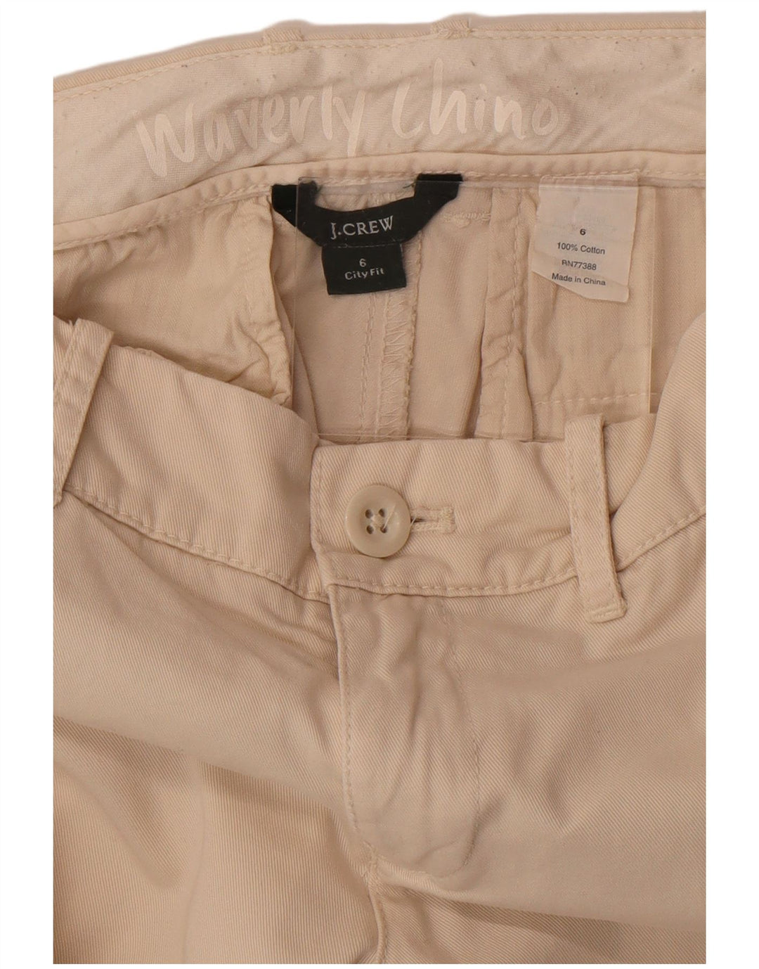 Pantaloni chino drepti pentru femei J. Crew US 6 Medium W30 L30 Bej Bumbac