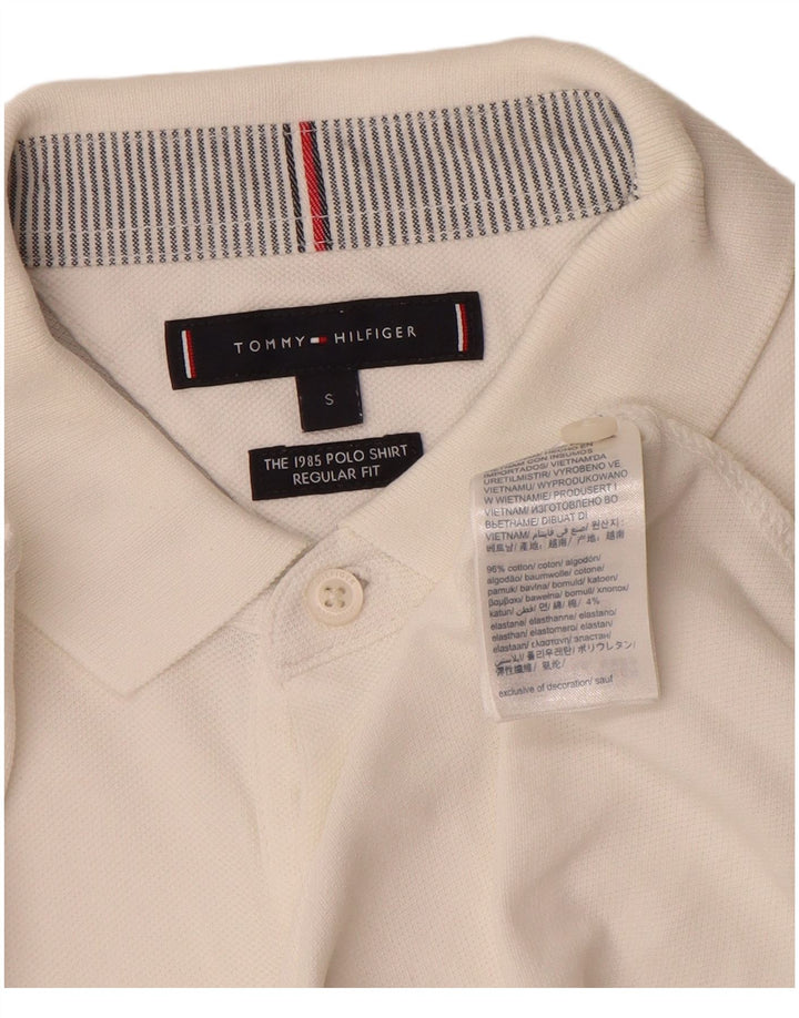 Cămașă polo Tommy Hilfiger pentru bărbați, bumbac alb mic