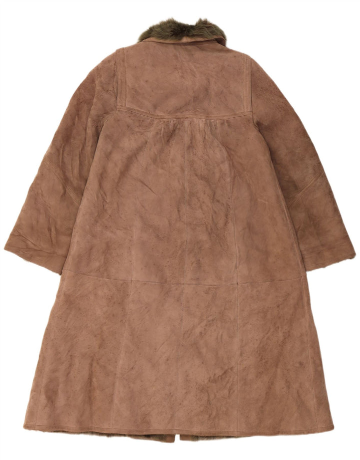 Palton pentru femei VINTAGE din shearling UK 14 mare bej