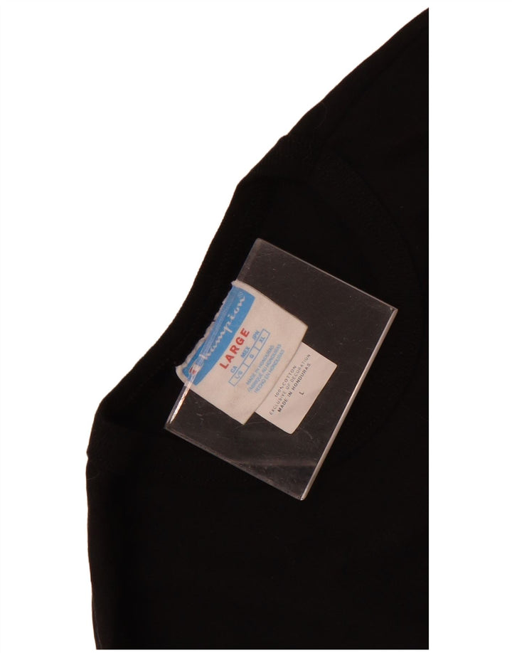 Tricou grafic Champion pentru bărbați Top mare din bumbac negru