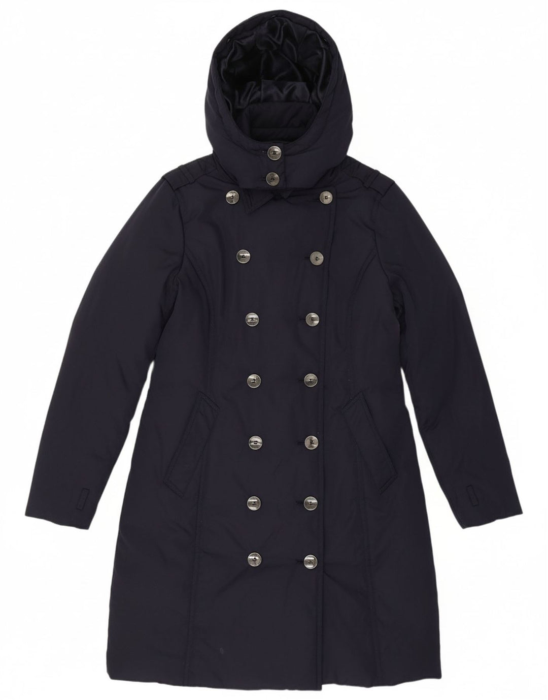 PHASE EIGHT Womens Hooded Padded Coat UK 14 Medium Navy Blue Polyester