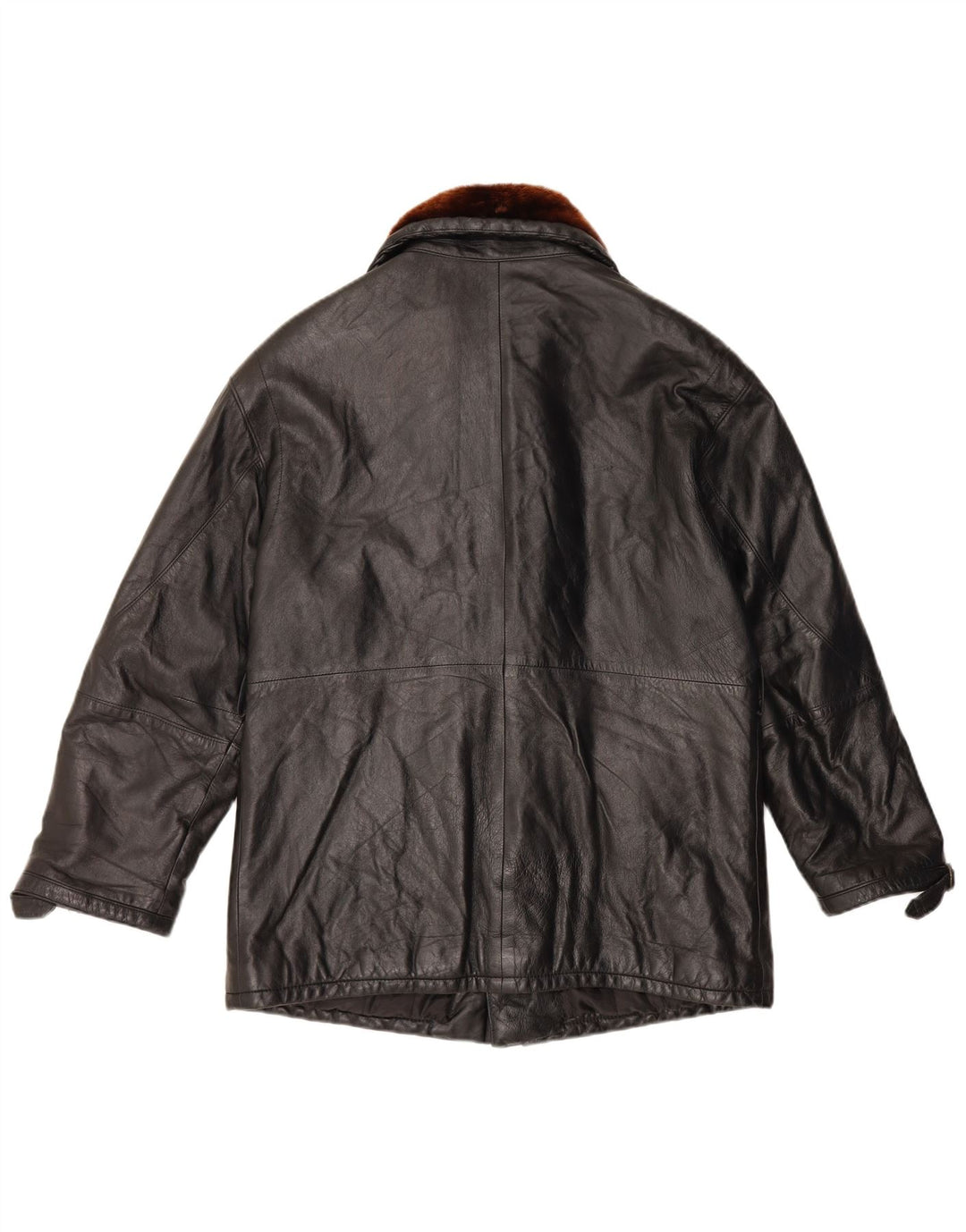 Jachetă de piele vintage pentru bărbați UK 36 Mic negru Colorblock