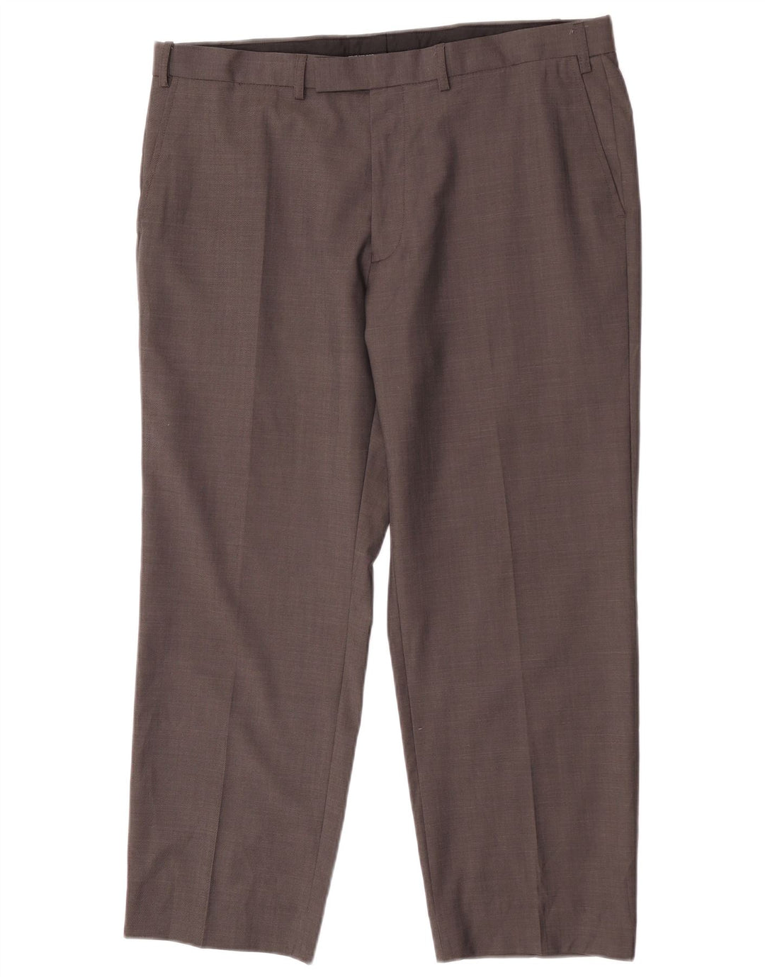Pantaloni de costum pentru bărbați Marks & Spencer, cu tăiere obișnuită, L36 L29 Lână maro
