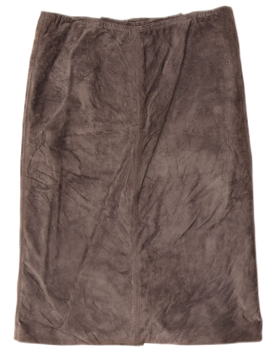 Fusta dreaptă din piele intoarsa pentru femei Vintage IT 46 Large W30 Gri