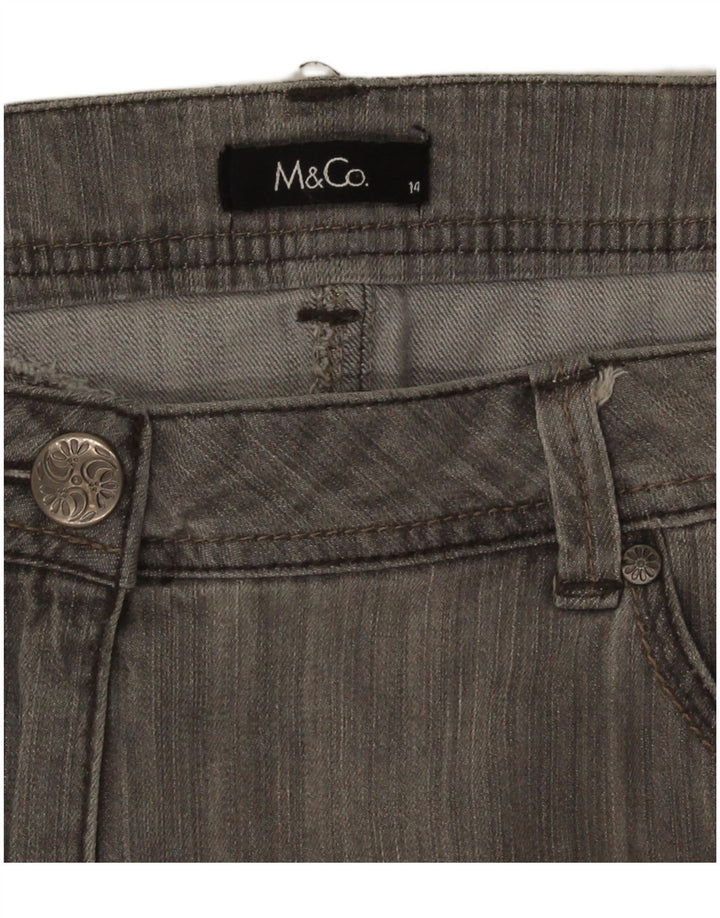 Fusta mini de blugi pentru femei M&Co UK 14 Large W34 Gri