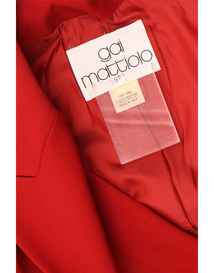 Gai Mattiolo Jachetă Blazer Femei 1 Buton IT 48 XL Lână Roșie