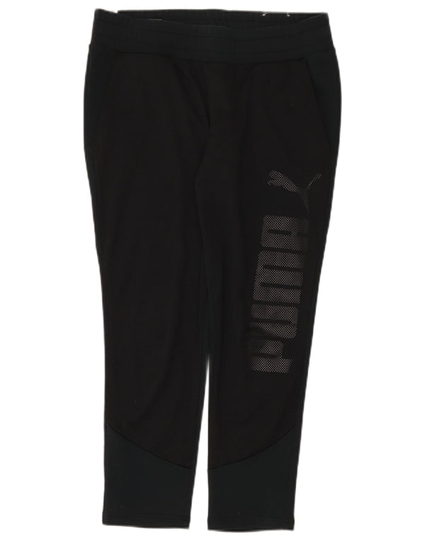 Leggings crop grafic Puma pentru femei UK 12, bumbac mediu negru