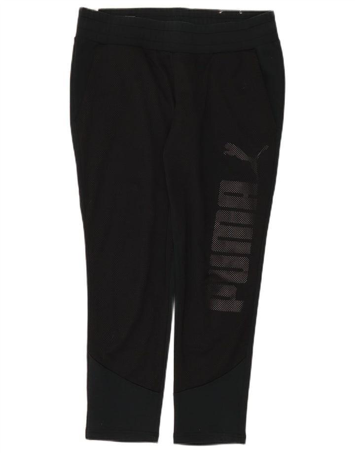 Leggings crop grafic Puma pentru femei UK 12, bumbac mediu negru