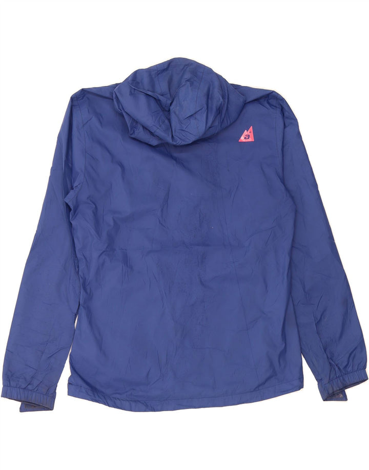 VINTAGE Womens Hooded Rain Jacket UK 16 Large Blue Polyester Vintage Vintage and Second-Hand Vintage from Messina Hembry 