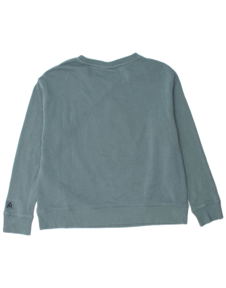 Pulover cu grafic pentru femei Reebok UK 14 Large Blue