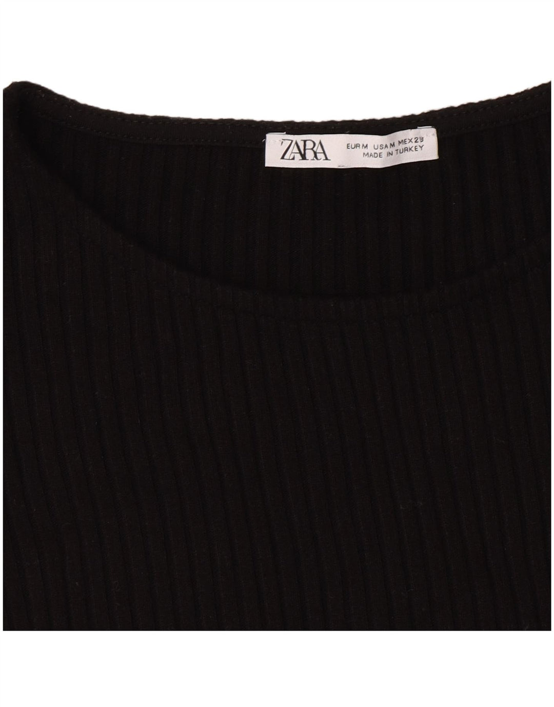 Tricou Crop pentru femei Zara UK 12 Medium Negru