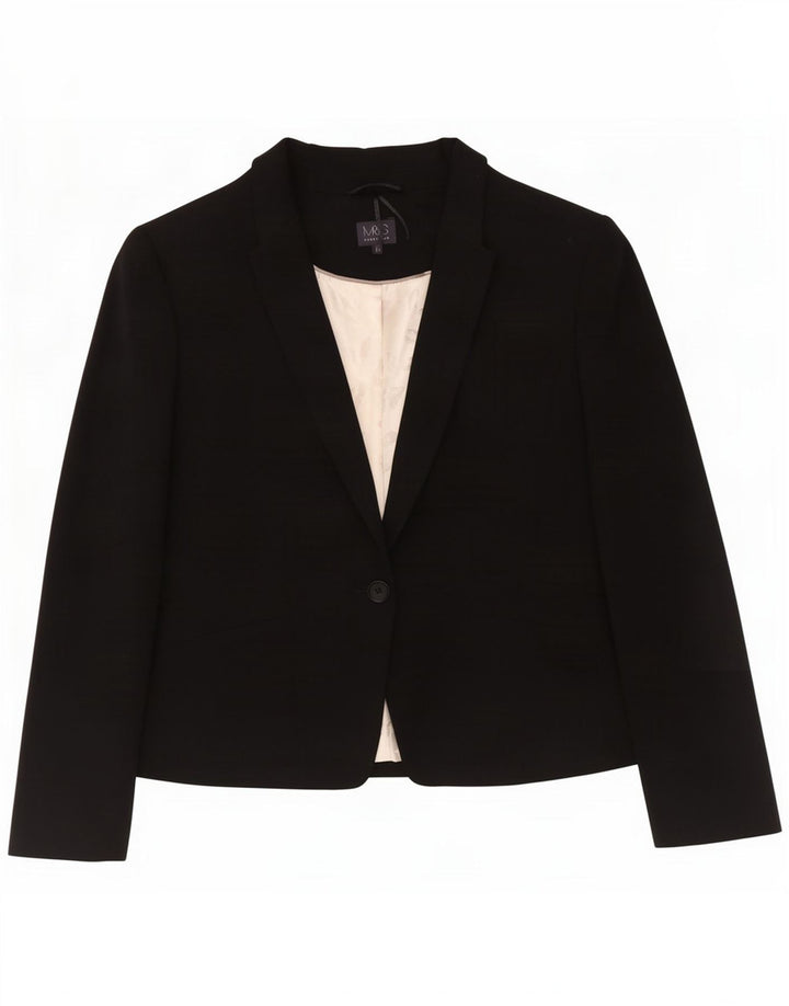 Jachetă pentru femei Marks & Spencer cu 1 nasture, UK 20 2XL, poliester negru