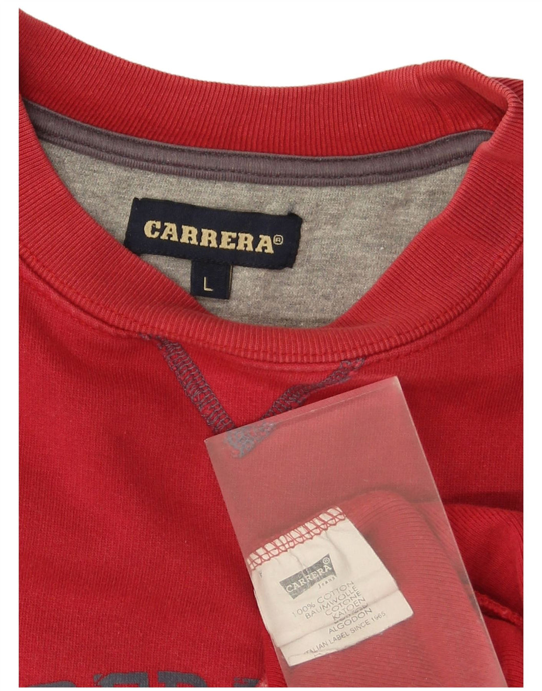 CARRERA Womens Graphic Sweatshirt Jumper UK 16 Large Red Cotton